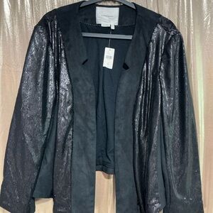 Anthropologie Black Sequin Blazer
